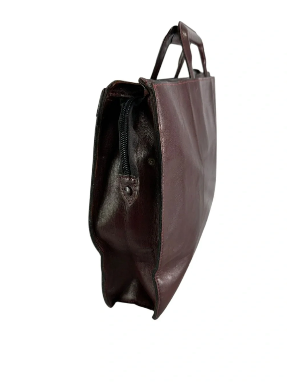 Vintage GOLD PFEIL Sport Burgundy Leather Classic Business Style Briefcase Bag